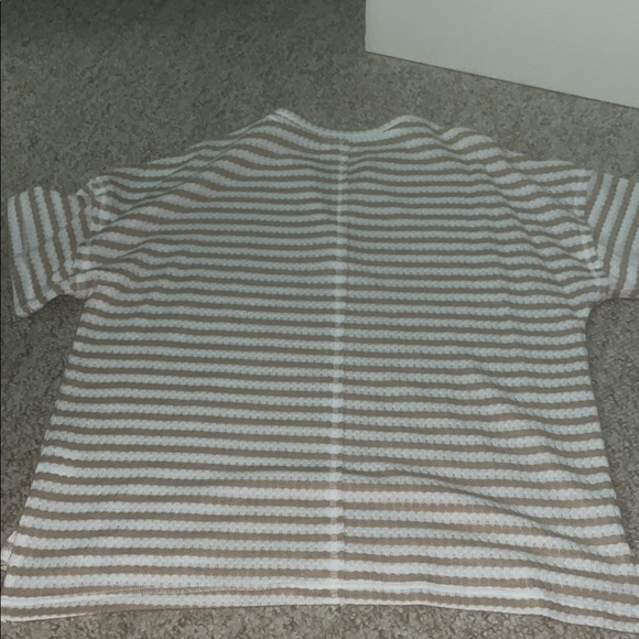 Pink Lily Well Known Beige and Cream Stripped Sweater Top - Picture 4 of 5